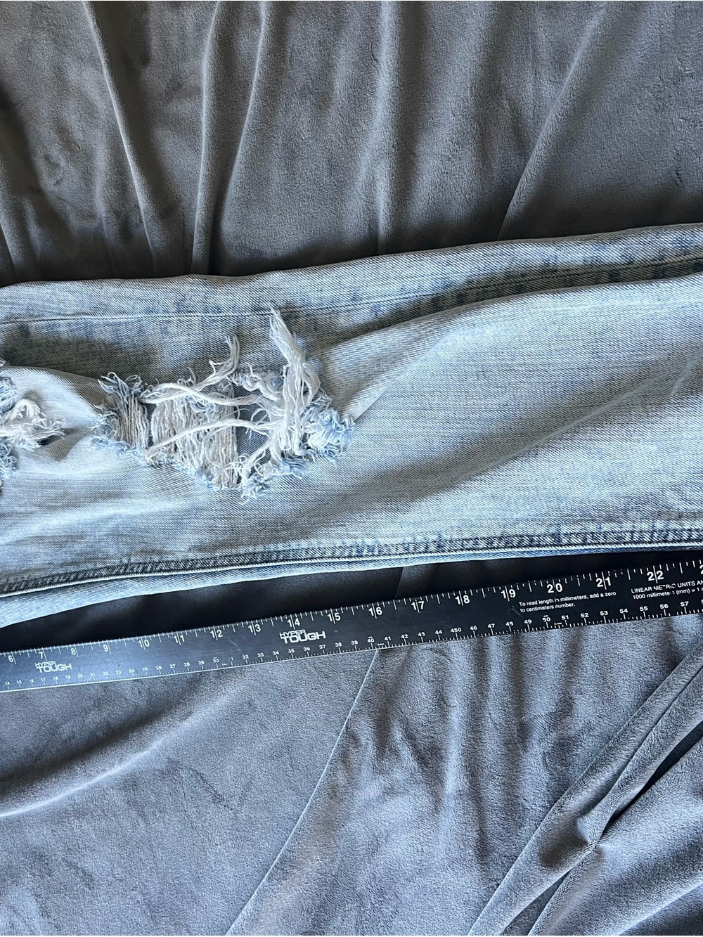 eunina Light Blue Distressed Boyfriend Jeans - Picture 6 of 9